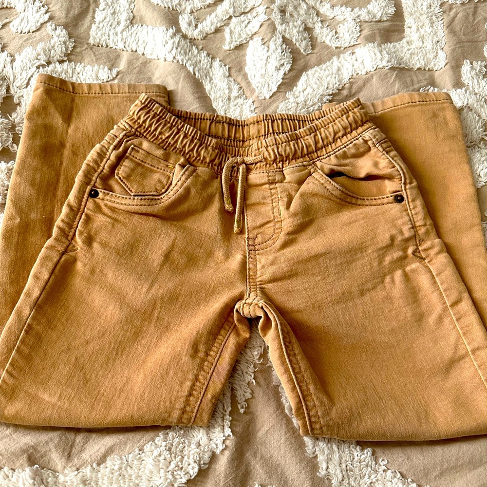 Cat &Jack toddler boys pull on straight fit jeans Khaki 5T